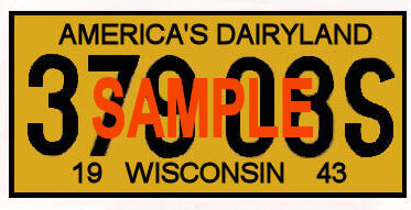 (image for) 1943 Wisconsin REGISTRATION Sticker